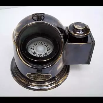 Компас Super Gimble с подсветкой на топливной лампе, компас для корабельного шлема ручной работы | Настольная статья | Большой компас Gimble из редкой антикварной латуни S чёрный