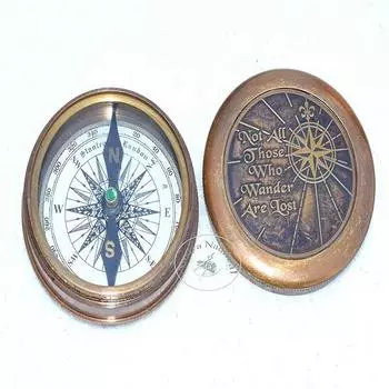 Компас Wander are Lost из цельной латуни с антикварной отделкой, подарочный предмет