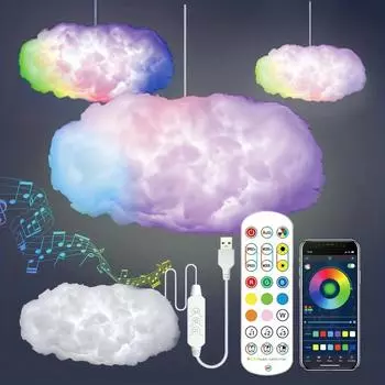 Комплект 3D Big Cloud Light, лампы в виде диско-шара, разноцветные меняющиеся полосы RGB, украшения своими руками для дома, спальни, декор для вечеринки с эффектами изменения цвета