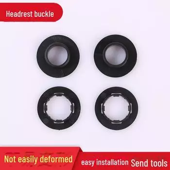 Комплект 3D-подушек для сидений и пряжек подголовников для салона автомобиля чёрный