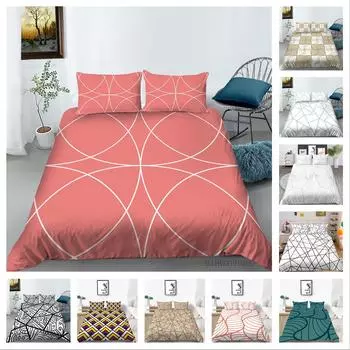 Комплект 3D-постельного белья из ткани из микрофибры, пододеяльник и наволочка, 2 или 3 предмета с графической печатью, удобное моющееся постельное белье в натуральную величину UK Single 135x200cm