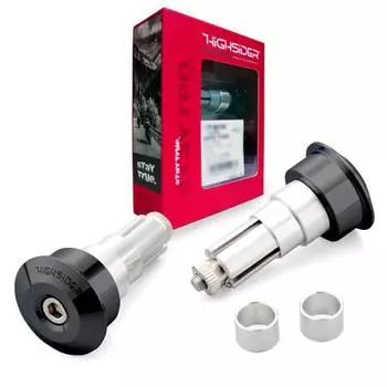 Комплект адаптеров для зеркал на руль мотоцикла Daytona HIGHSIDER, левый и правый, универсальный, совместимый с внутренним диаметром руля 12–22 мм, черный, точка 96706