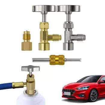 Комплект адаптеров R134A Адаптеры для посуды для снятия датчиков вибрации Комплект для зарядки R134A для автомобильного воздуха обеспечивает безопасное использование