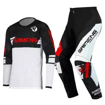 Комплект экипировки для мотокросса для детей 4 5 6 7 8 9 10 11 12 13 лет Молодежный детский мотоциклетный костюм для мальчиков и девочек, майка, штаны, гоночный костюм для бездорожья, эндуро, мотокросса, горного велосипеда M-22