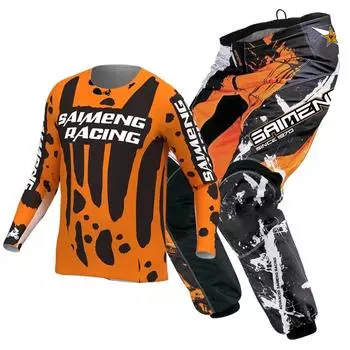 Комплект экипировки для мотокросса для детей 4 5 6 7 8 9 10 11 12 13 лет Молодежный детский мотоциклетный костюм для мальчиков и девочек, майка, штаны, гоночный костюм для бездорожья, эндуро, мотокросса, горного велосипеда XL-26