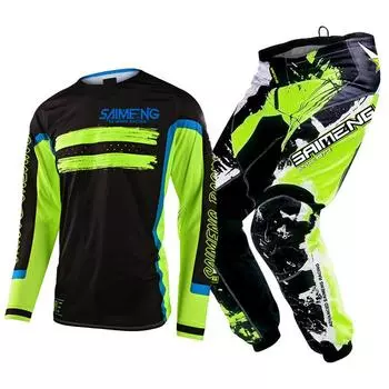 Комплект экипировки для мотокросса для детей 4 5 6 7 8 9 10 11 12 13 лет Молодежный детский мотоциклетный костюм для мальчиков и девочек, майка, штаны, гоночный костюм для бездорожья, эндуро, мотокросса, горного велосипеда XL-26