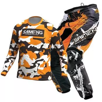 Комплект экипировки для мотокросса для детей 4 5 6 7 8 9 10 11 12 13 лет Молодежный детский мотоциклетный костюм для мальчиков и девочек, майка, штаны, гоночный костюм для бездорожья, эндуро, мотокросса, горного велосипеда L-24
