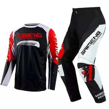 Комплект экипировки для мотокросса для детей 4 5 6 7 8 9 10 11 12 13 лет Молодежный детский мотоциклетный костюм для мальчиков и девочек, майка, штаны, гоночный костюм для бездорожья, эндуро, мотокросса, горного велосипеда XXL-28