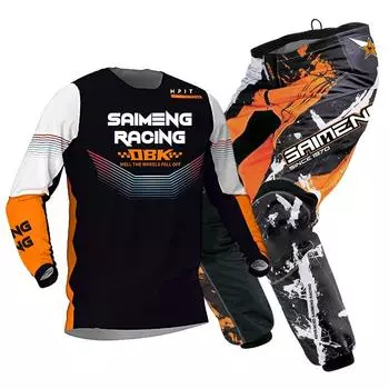 Комплект экипировки для мотокросса для детей 4 5 6 7 8 9 10 11 12 13 лет Молодежный детский мотоциклетный костюм для мальчиков и девочек, майка, штаны, гоночный костюм для бездорожья, эндуро, мотокросса, горного велосипеда XL-26