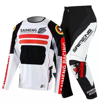 Комплект экипировки для мотокросса для детей 4 5 6 7 8 9 10 11 12 13 лет Молодежный детский мотоциклетный костюм для мальчиков и девочек, майка, штаны, гоночный костюм для бездорожья, эндуро, мотокросса, горного велосипеда XXL-28
