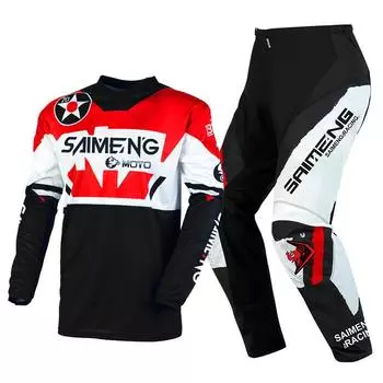 Комплект экипировки для мотокросса для детей 4 5 6 7 8 9 10 11 12 13 лет Молодежный детский мотоциклетный костюм для мальчиков и девочек, майка, штаны, гоночный костюм для бездорожья, эндуро, мотокросса, горного велосипеда L-24