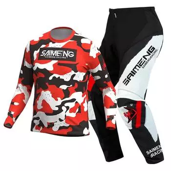 Комплект экипировки для мотокросса для детей 4 5 6 7 8 9 10 11 12 13 лет Молодежный детский мотоциклетный костюм для мальчиков и девочек, майка, штаны, гоночный костюм для бездорожья, эндуро, мотокросса, горного велосипеда S-20