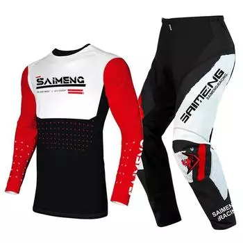 Комплект экипировки для мотокросса для детей 4 5 6 7 8 9 10 11 12 13 лет Молодежный детский мотоциклетный костюм для мальчиков и девочек, майка, штаны, гоночный костюм для бездорожья, эндуро, мотокросса, горного велосипеда M-22