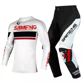 Комплект экипировки для мотокросса для детей 4 5 6 7 8 9 10 11 12 13 лет Молодежный детский мотоциклетный костюм для мальчиков и девочек, майка, штаны, гоночный костюм для бездорожья, эндуро, мотокросса, горного велосипеда XL-26