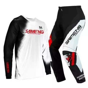 Комплект экипировки для мотокросса для детей 4 5 6 7 8 9 10 11 12 13 лет Молодежный детский мотоциклетный костюм для мальчиков и девочек, майка, штаны, гоночный костюм для бездорожья, эндуро, мотокросса, горного велосипеда S-20