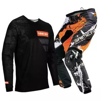 Комплект экипировки для мотокросса для детей 4 5 6 7 8 9 10 11 12 13 лет Молодежный детский мотоциклетный костюм для мальчиков и девочек, майка, штаны, гоночный костюм для бездорожья, эндуро, мотокросса, горного велосипеда S-20