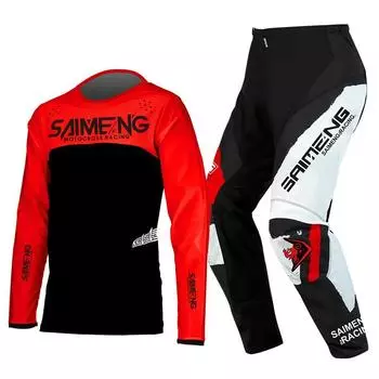 Комплект экипировки для мотокросса для детей 4 5 6 7 8 9 10 11 12 13 лет Молодежный детский мотоциклетный костюм для мальчиков и девочек, майка, штаны, гоночный костюм для бездорожья, эндуро, мотокросса, горного велосипеда XXL-28
