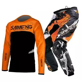 Комплект экипировки для мотокросса для детей 4 5 6 7 8 9 10 11 12 13 лет Молодежный детский мотоциклетный костюм для мальчиков и девочек, майка, штаны, гоночный костюм для бездорожья, эндуро, мотокросса, горного велосипеда M-22