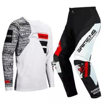Комплект экипировки для мотокросса для детей 4 5 6 7 8 9 10 11 12 13 лет Молодежный детский мотоциклетный костюм для мальчиков и девочек, майка, штаны, гоночный костюм для бездорожья, эндуро, мотокросса, горного велосипеда L-24