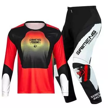 Комплект экипировки для мотокросса для детей 4 5 6 7 8 9 10 11 12 13 лет Молодежный детский мотоциклетный костюм для мальчиков и девочек, майка, штаны, гоночный костюм для бездорожья, эндуро, мотокросса, горного велосипеда L-24