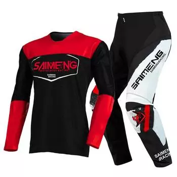 Комплект экипировки для мотокросса для детей 4 5 6 7 8 9 10 11 12 13 лет Молодежный детский мотоциклетный костюм для мальчиков и девочек, майка, штаны, гоночный костюм для бездорожья, эндуро, мотокросса, горного велосипеда M-22