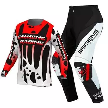 Комплект экипировки для мотокросса для детей 4 5 6 7 8 9 10 11 12 13 лет Молодежный детский мотоциклетный костюм для мальчиков и девочек, майка, штаны, гоночный костюм для бездорожья, эндуро, мотокросса, горного велосипеда XL-26