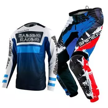 Комплект экипировки для мотокросса для детей 4 5 6 7 8 9 10 11 12 13 лет Молодежный детский мотоциклетный костюм для мальчиков и девочек, майка, штаны, гоночный костюм для бездорожья, эндуро, мотокросса, горного велосипеда XL-26