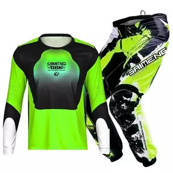 Комплект экипировки для мотокросса для детей 4 5 6 7 8 9 10 11 12 13 лет Молодежный детский мотоциклетный костюм для мальчиков и девочек, майка, штаны, гоночный костюм для бездорожья, эндуро, мотокросса, горного велосипеда L-24