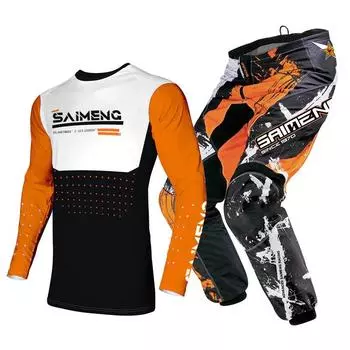 Комплект экипировки для мотокросса для детей 4 5 6 7 8 9 10 11 12 13 лет Молодежный детский мотоциклетный костюм для мальчиков и девочек, майка, штаны, гоночный костюм для бездорожья, эндуро, мотокросса, горного велосипеда M-22