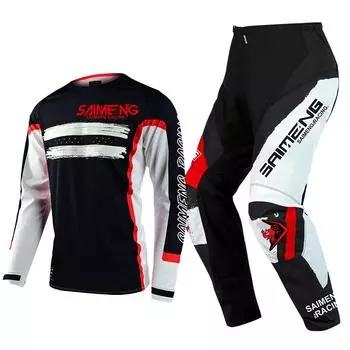 Комплект экипировки для мотокросса для детей 4 5 6 7 8 9 10 11 12 13 лет Молодежный детский мотоциклетный костюм для мальчиков и девочек, майка, штаны, гоночный костюм для бездорожья, эндуро, мотокросса, горного велосипеда M-22