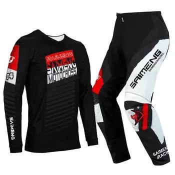 Комплект экипировки для мотокросса для детей 4 5 6 7 8 9 10 11 12 13 лет Молодежный детский мотоциклетный костюм для мальчиков и девочек, майка, штаны, гоночный костюм для бездорожья, эндуро, мотокросса, горного велосипеда S-20