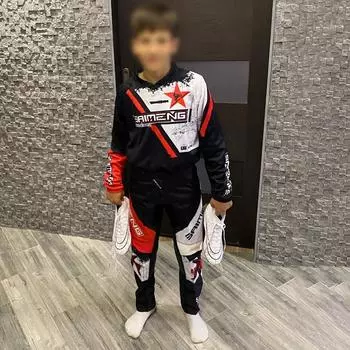 Комплект экипировки для мотокросса для детей 4 5 6 7 8 9 10 11 12 13 лет Молодежный детский мотоциклетный костюм для мальчиков и девочек, майка, штаны, гоночный костюм для бездорожья, эндуро, мотокросса, горного велосипеда XL-26