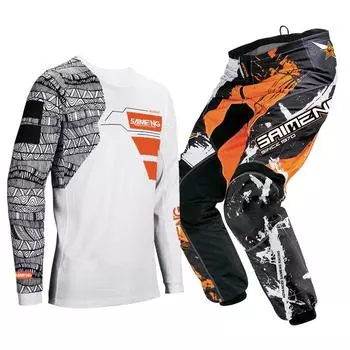 Комплект экипировки для мотокросса для детей 4 5 6 7 8 9 10 11 12 13 лет Молодежный детский мотоциклетный костюм для мальчиков и девочек, майка, штаны, гоночный костюм для бездорожья, эндуро, мотокросса, горного велосипеда S-20