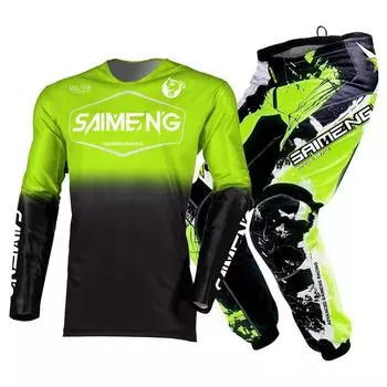 Комплект экипировки для мотокросса для детей 4 5 6 7 8 9 10 11 12 13 лет Молодежный детский мотоциклетный костюм для мальчиков и девочек, майка, штаны, гоночный костюм для бездорожья, эндуро, мотокросса, горного велосипеда M-22