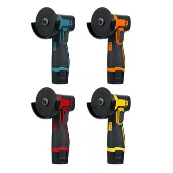 Комплект аккумуляторной угловой шлифовальной машины с щеткой, 12 В, шлифовальный диск 3 дюйма, 76 мм, легкая угловая шлифовальная машина с US Plug & 2Pcs Blades жёлтый