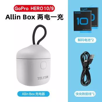 Комплект аккумуляторов Taixun gopro10 Allin Box кремового цвета, зарядное устройство для трехзарядной спортивной камеры темно-серого