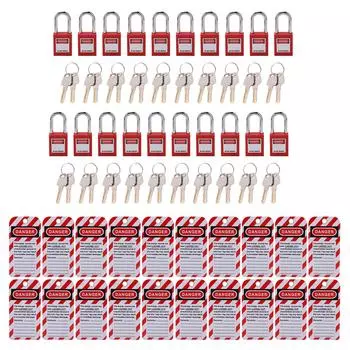 Комплект электрических блокировок с защитными замками, ключами Loto Tags для промышленных химических электрических приборов