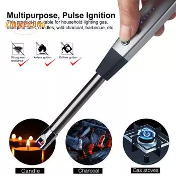 Комплект электронного воспламенителя, многоцелевой, перезаряжаемый через USB, дисплей мощности, защитная защита, кухонная газовая плита чёрный