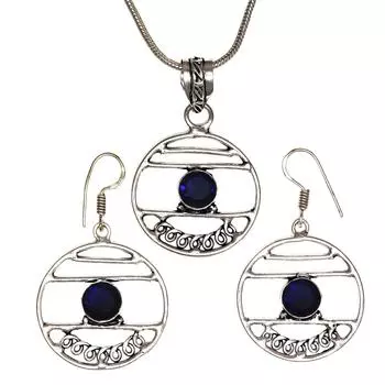 Комплект аметистовых подвесок, серьги для девочек, ожерелье из стерлингового серебра