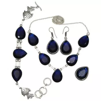 Комплект аметистовых подвесок, серьги для девочек, ожерелье из стерлингового серебра