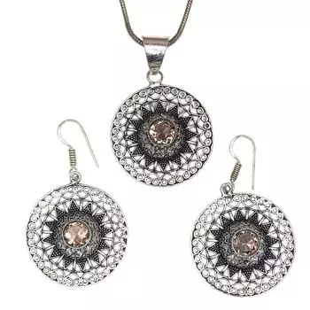 Комплект аметистовых подвесок, серьги для девочек, ожерелье из стерлингового серебра