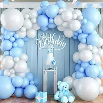 Комплект арок из синих и белых воздушных шаров, используется для украшения дома на свадьбу, день рождения, вечеринку, праздник, годовщину, праздничные комнаты Other