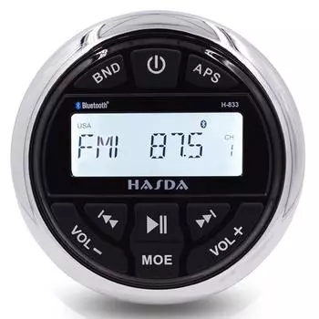 Комплект аудио аксессуаров для лодок, квадроциклов и квадроциклов H-833, ЖК-экран, стереосистема BT, 6,5 дюйма, черный корпус, IP66, колонки Wake Tower чёрный