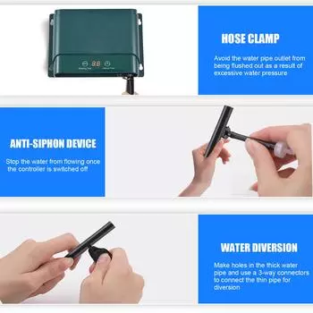 Комплект автоматического капельного орошения на солнечных батареях 7 режимов синхронизации 30 режимов полива Автоматический полив 98,42 фута темно-зеленого