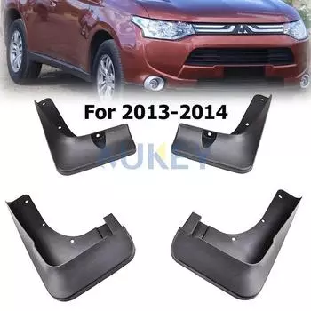 Комплект автомобильных брызговиков для Mitsubishi Outlander 2013-2014, брызговик переднего и заднего крыльев, набор из 4 предметов, аксессуары для стайлинга автомобиля