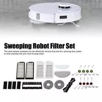 Комплект аксессуаров для робота-пылесоса, основная щетка, боковая щетка, волнистая швабра, моющийся фильтр для швабры для T10