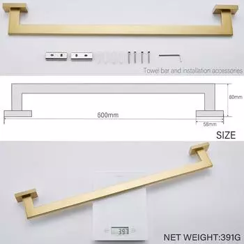 Комплект аксессуаров для ванной комнаты из матовой золотой нержавеющей стали, круглый держатель для туалетной бумаги, крючки для полотенец, настенный держатель для полотенец