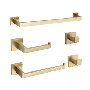 Комплект аксессуаров для ванной комнаты из нержавеющей стали, набор кронштейнов для полотенец золотистого цвета чёрный