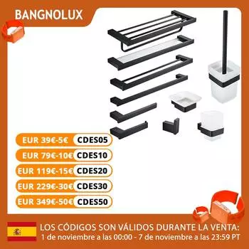 Комплект аксессуаров для ванной комнаты с матово-черной отделкой, настенный держатель для туалетной бумаги, полка для держателя полотенец, держатели для щеток, набор аксессуаров для ванной, 10 вариантов