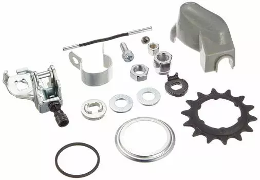 Комплект аксессуаров для втулки с внутренним переключением передач SHIMANO, толкатель, зажимной узел рычага 14T, шайба 2 мм x шайба для положительной гайки втулки, водонепроницаемый колпачок 7 мм, правое стопорное кольцо C чёрный